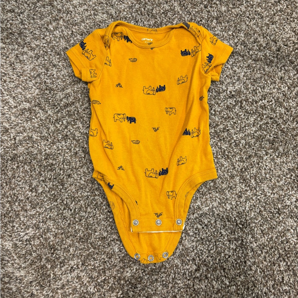 Carter's Yellow Dinosaur Print Bodysuit